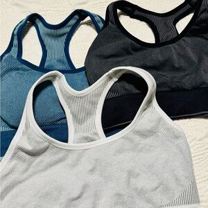 Puma Racerback Sports Bra Trio - Blue, Black, White